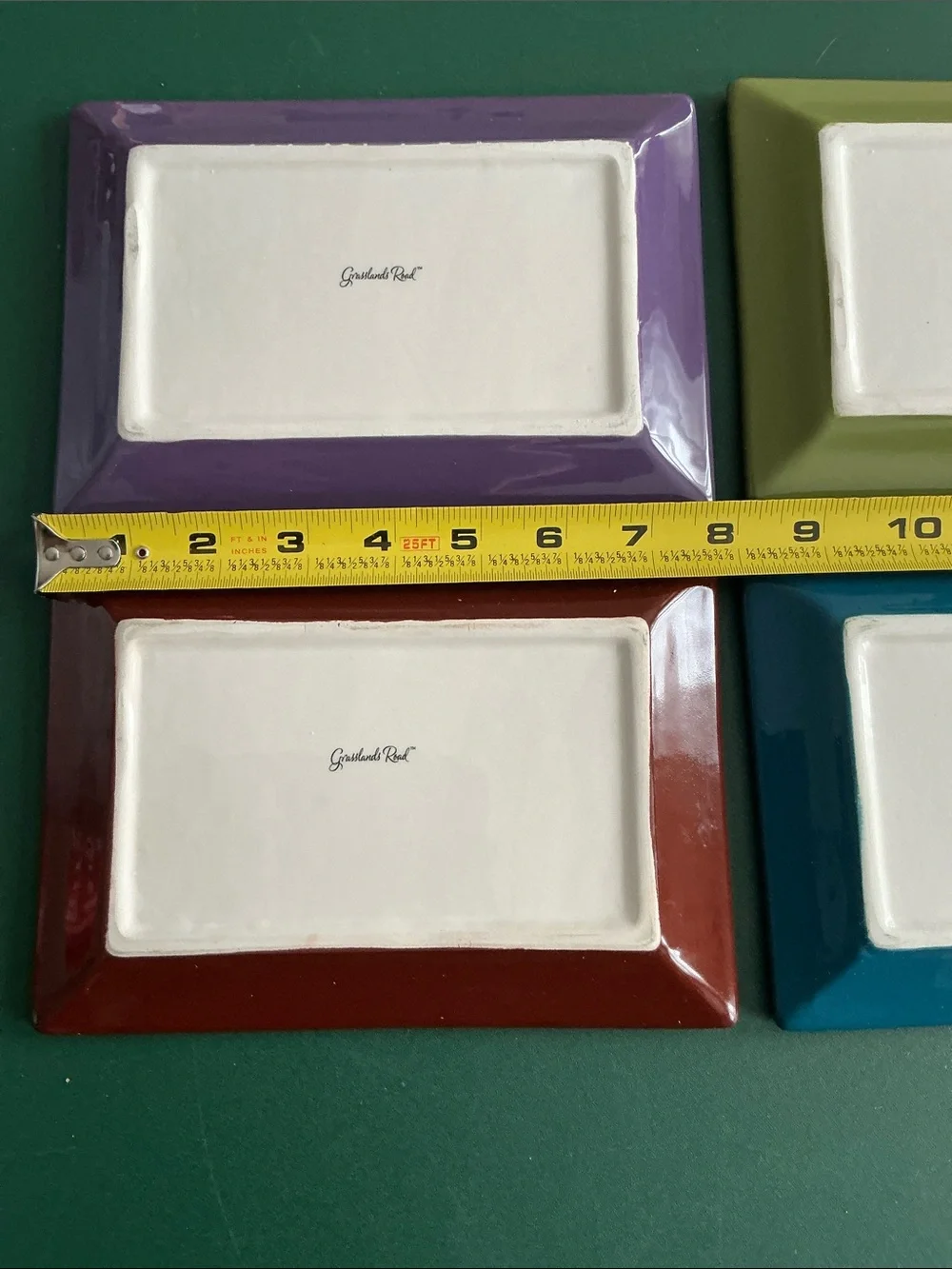 Four Grasslands Road wine-themed appetizer plates, vintage-style wine labels